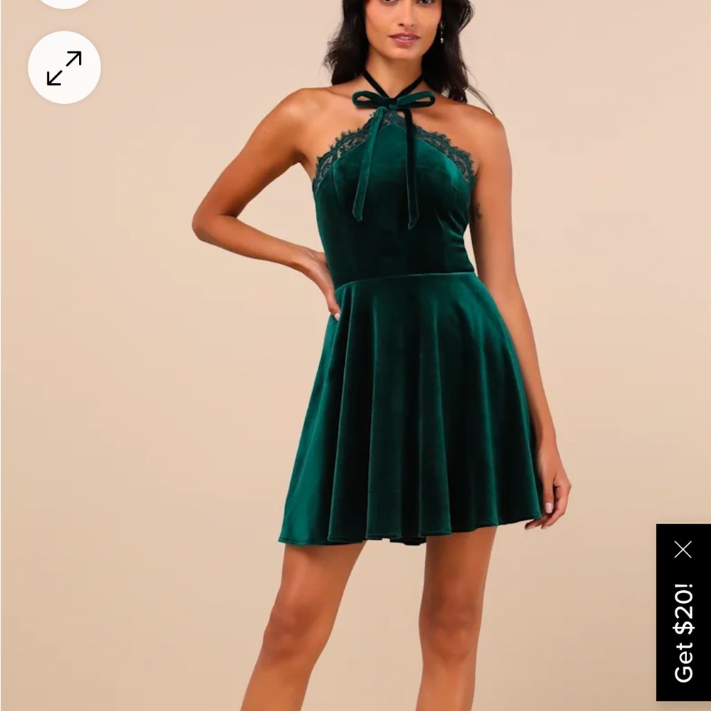Lulus L & XL Ruched Tie Front Halter Minidress for Cocktail